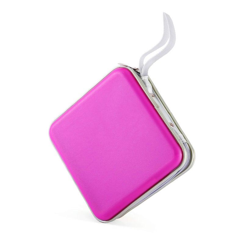 Home Wing Hard Plastic CD/DVD Binder, Portable Storage wallet 30-capacity, Pink - Image 1